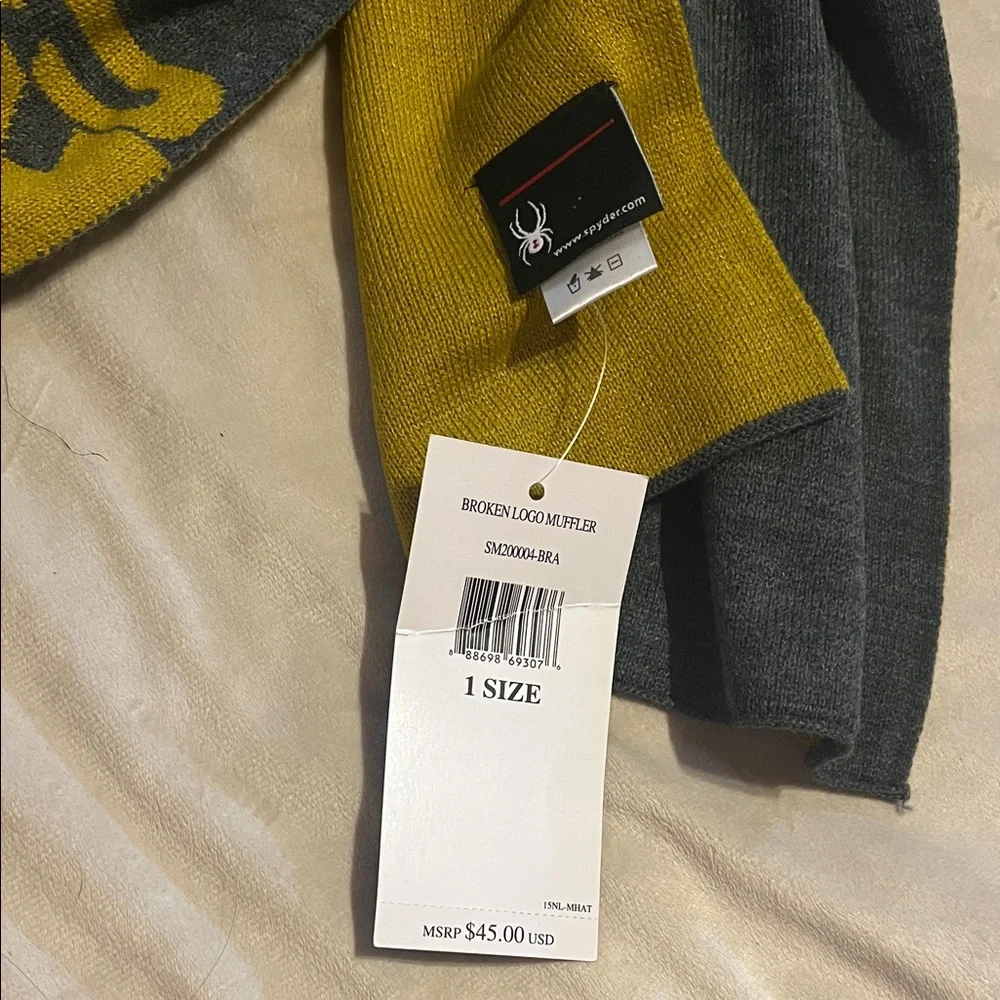Spyder Charcoal and Mustard Scarf